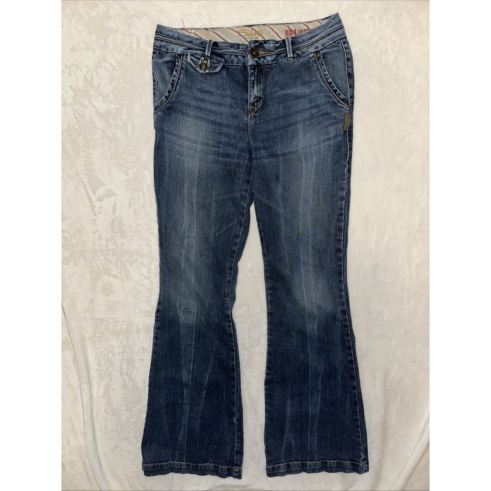 Silver Blanca Jeans Womens Size 28x32 Extra Wide Flare Low Rise Denim Pants